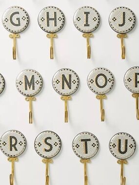 Anthropologie Tiled Margot Monogram Hook N monogram
